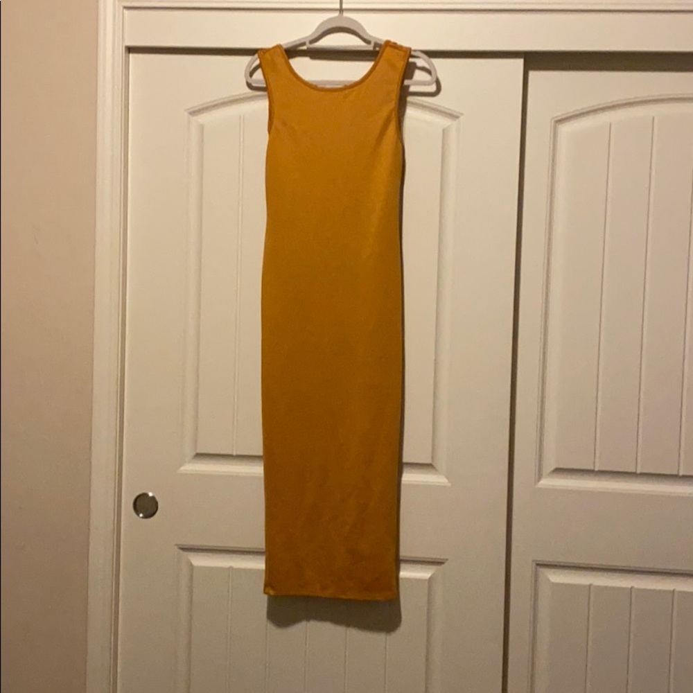 Sexy Fashion Sling Mustard Slim Dress